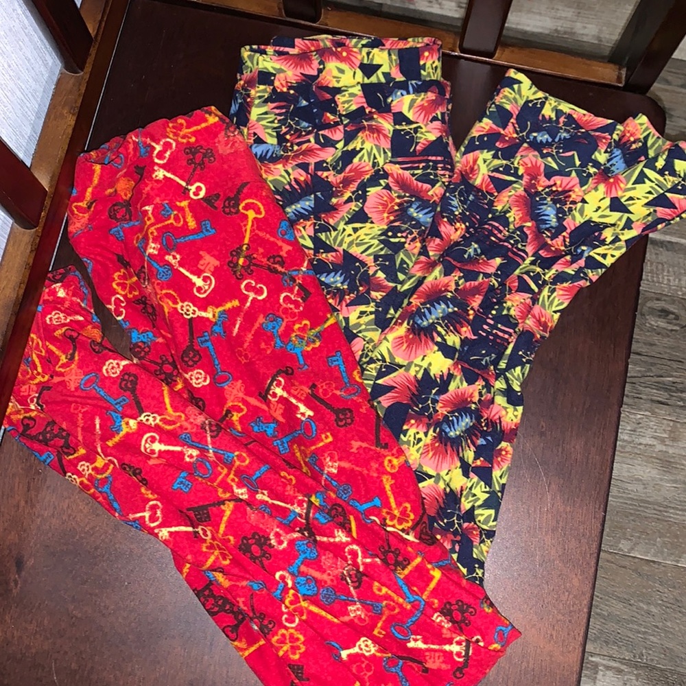 lularoe leggings, 10 dollars each or 16 for both!